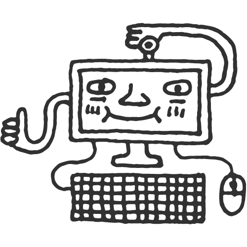 sketch of a computer